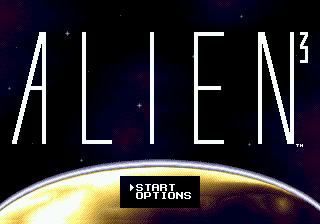 Alien 3 title screen for Sega Mega Drive